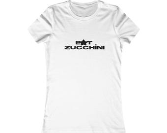 Y2K Baby Tee: Eat Zucchini Graphic, Slim Fit Top