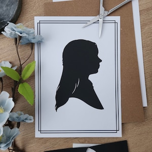 Hand-Cut Silhouette | Custom Shadow Profile Portrait 5x7&quot; Photo