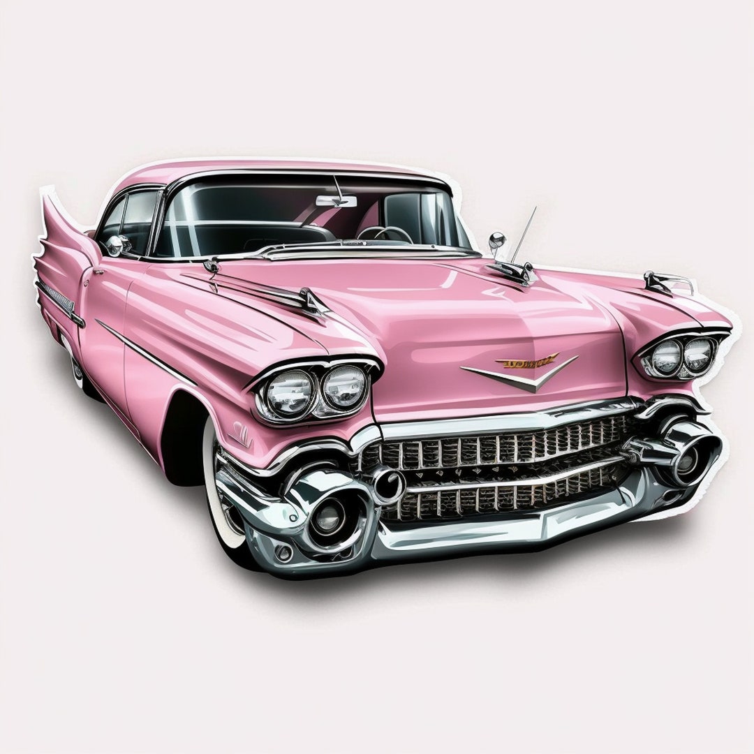 Pink Cadillac, Ai Art, Digital Art Etsy
