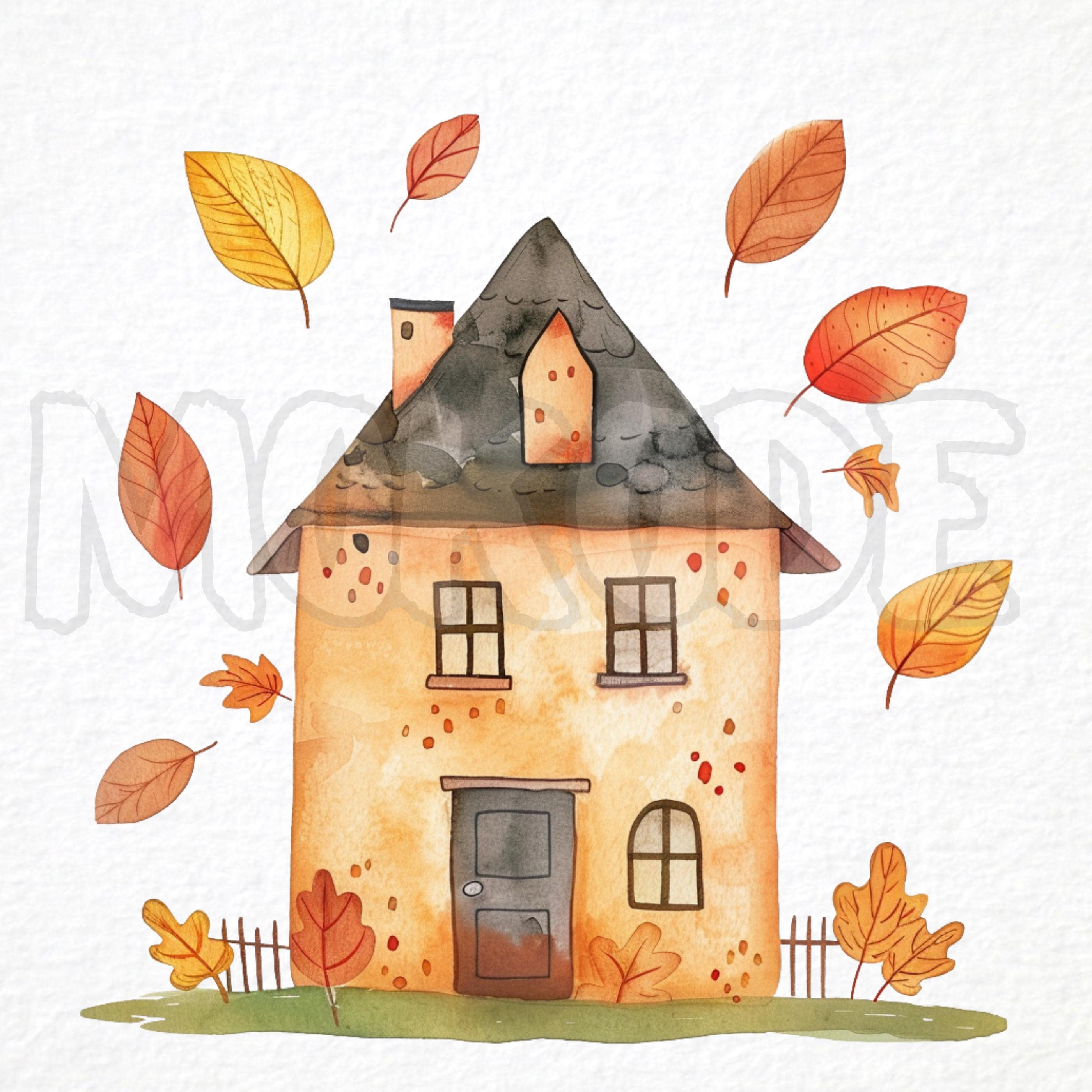 Herbst-Gartenflagge | 71x102 Cm | Doppelseitig Bedruckt | Wetterfest Aus Polyester | Mit Vintage-Haus-Motiv