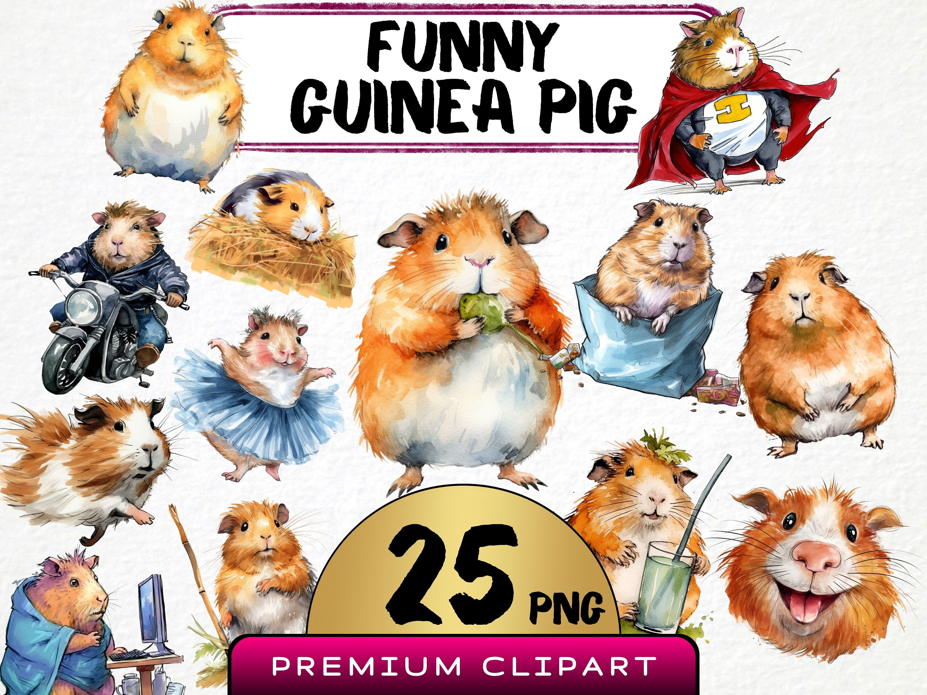 PLITI Meerschweinchen Make-up Tasche - Lustiger Kulturbeutel "Save The Furry Potato", Canvas, Ca. 23x17 Cm