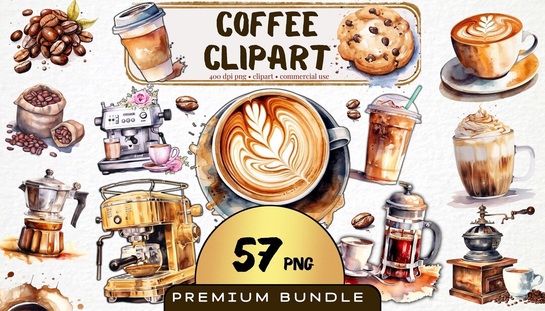 Watercolor Coffee Clipart Set, Cafe Decor Art (digital Download) - Etsy ...