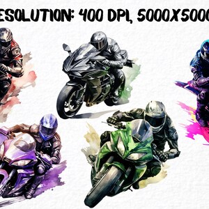 Vibrant Watercolor Racing Bikes Clipart Set, High-Quality Digital Art Featuring Bicycles in Motion, Ideal for Creative Projects, Scrapbooking, digital art, download, racing bikes, bicycles, sports, dynamic graphics, motion, high-quality, art design.