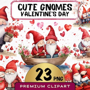 Valentines Gnome couple clipart bundle, 23 PNG Bundle, Valentines clipart, Valentines png graphics, Gnome sublimation, With Commercial Use