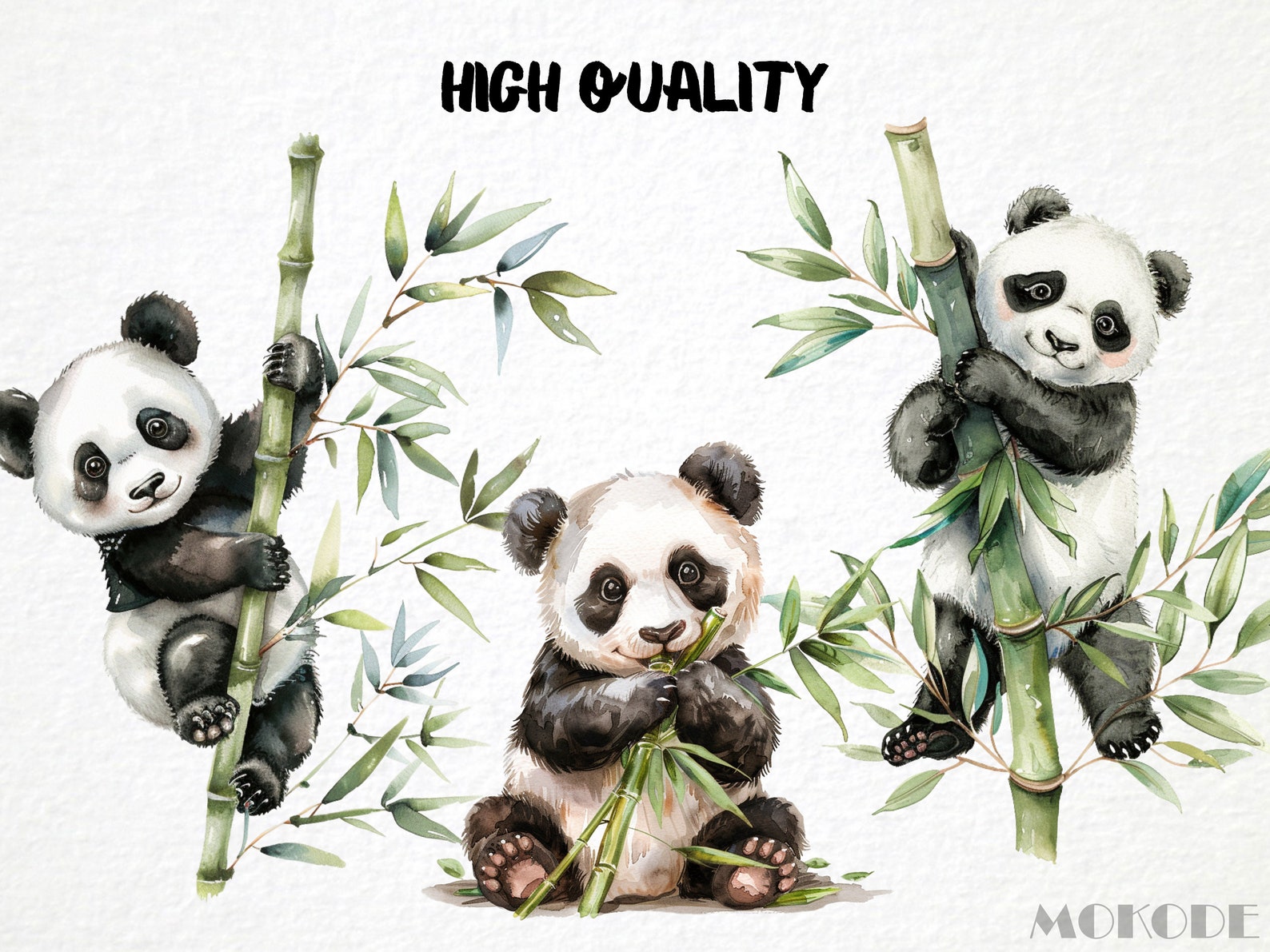 Watercolor Baby Panda Clipart, Cute Kids Illustration (36 PNG) - Etsy