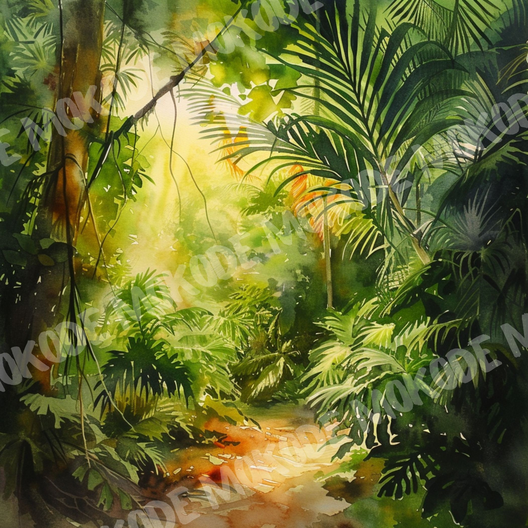 13 High Quality Watercolor Jungle Designs Png, Amazon