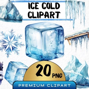 Puede incluir: Un conjunto de 20 ilustraciones de acuarela de hielo, copos de nieve y carámbanos. Las ilustraciones están en tonos de azul y blanco y son perfectas para proyectos de temática invernal.