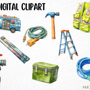 watercolor clipart
commercial use
work tool clipart
craftsman png
carpenter clipart
electrician clipart
watercolor plumber
home repair art
construciton tools
diy tools stickers
hard hat png
toolbox graphics
tradesman art