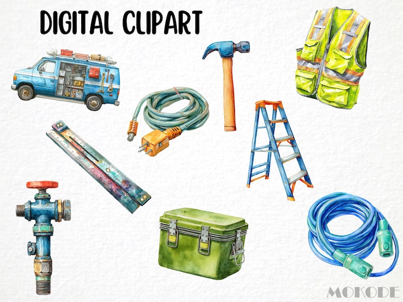 watercolor clipart
commercial use
work tool clipart
craftsman png
carpenter clipart
electrician clipart
watercolor plumber
home repair art
construciton tools
diy tools stickers
hard hat png
toolbox graphics
tradesman art