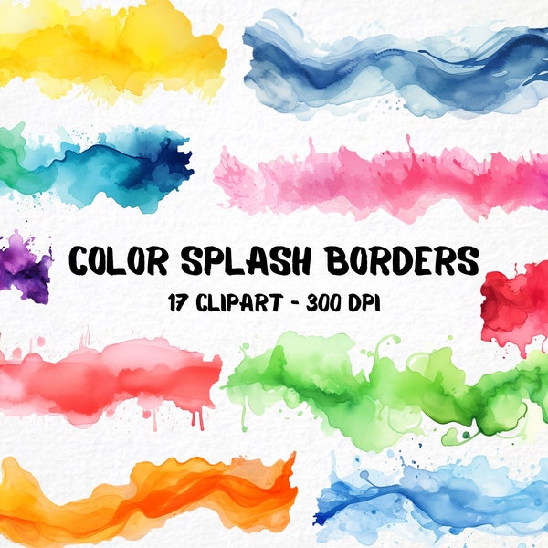 Colorful Border Clipart - Etsy