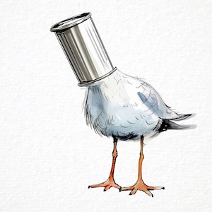 Grappige meeuwen clipart 20 png, Goofy zeemeeuw vogels, domme meeuwen aquarel, junk Journal, zeevogels png, digitale print scrapbooking