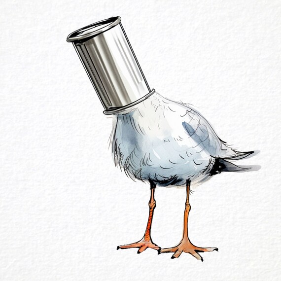 Gull Funny Sea Bird Illustration Art T-Shirt Gull Funny Sea Bird Illustration Art T-Shirt