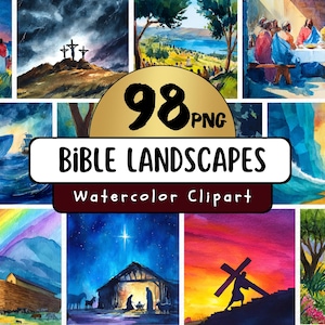 Bibel Landschaften 98 Png, Aquarell Altes und Neues Testament Jesus Christus, Bibelgeschichten Christliche Szenen, Clipart Religiöse Sonntagsschule Kunst