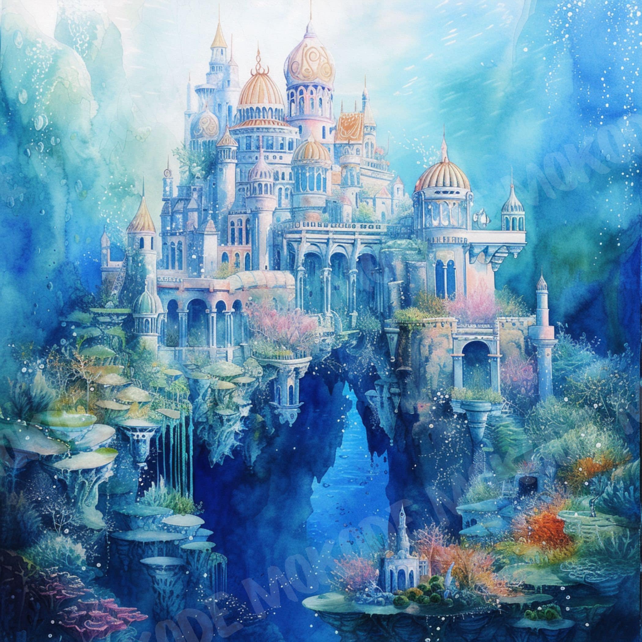 22 High Quality Watercolor Atlantis Designs Png, Sunken City