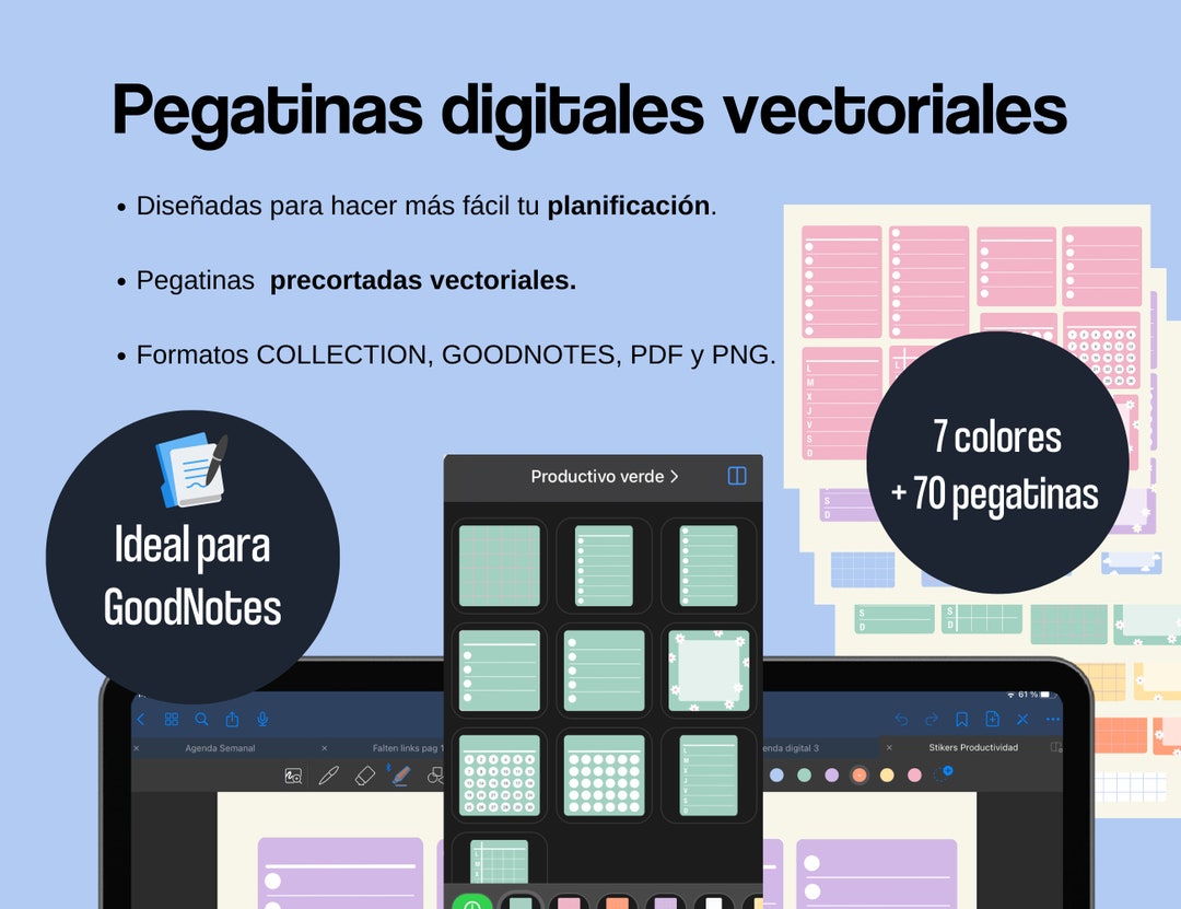 Vector Digital Stickers Formats Goodnotes, Collecgtion, PDF, PNG ...
