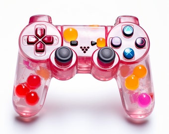 Clipart de control de PS5 en acuarela: tema de dulces, 18 diseños PNG (descarga digital)
