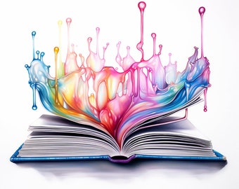 Acuarela de libros de fantasía: 11 diseños (descarga digital)