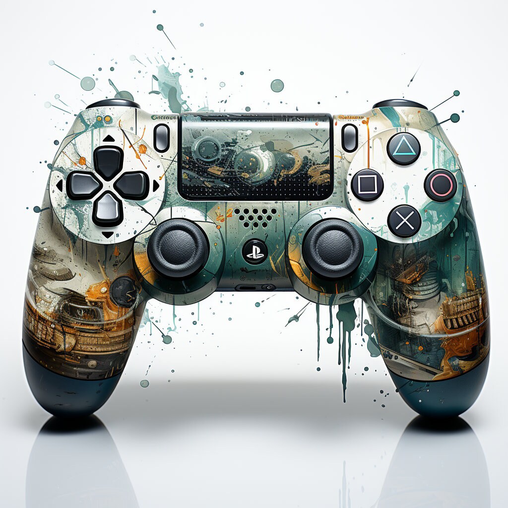 PS5 Halo Controller Watercolor Art 16 PNG Designs digital Download 