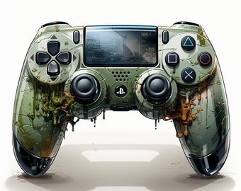 Arte de acuarela para el mando de Halo de PS5: 16 diseños PNG (descarga digital)