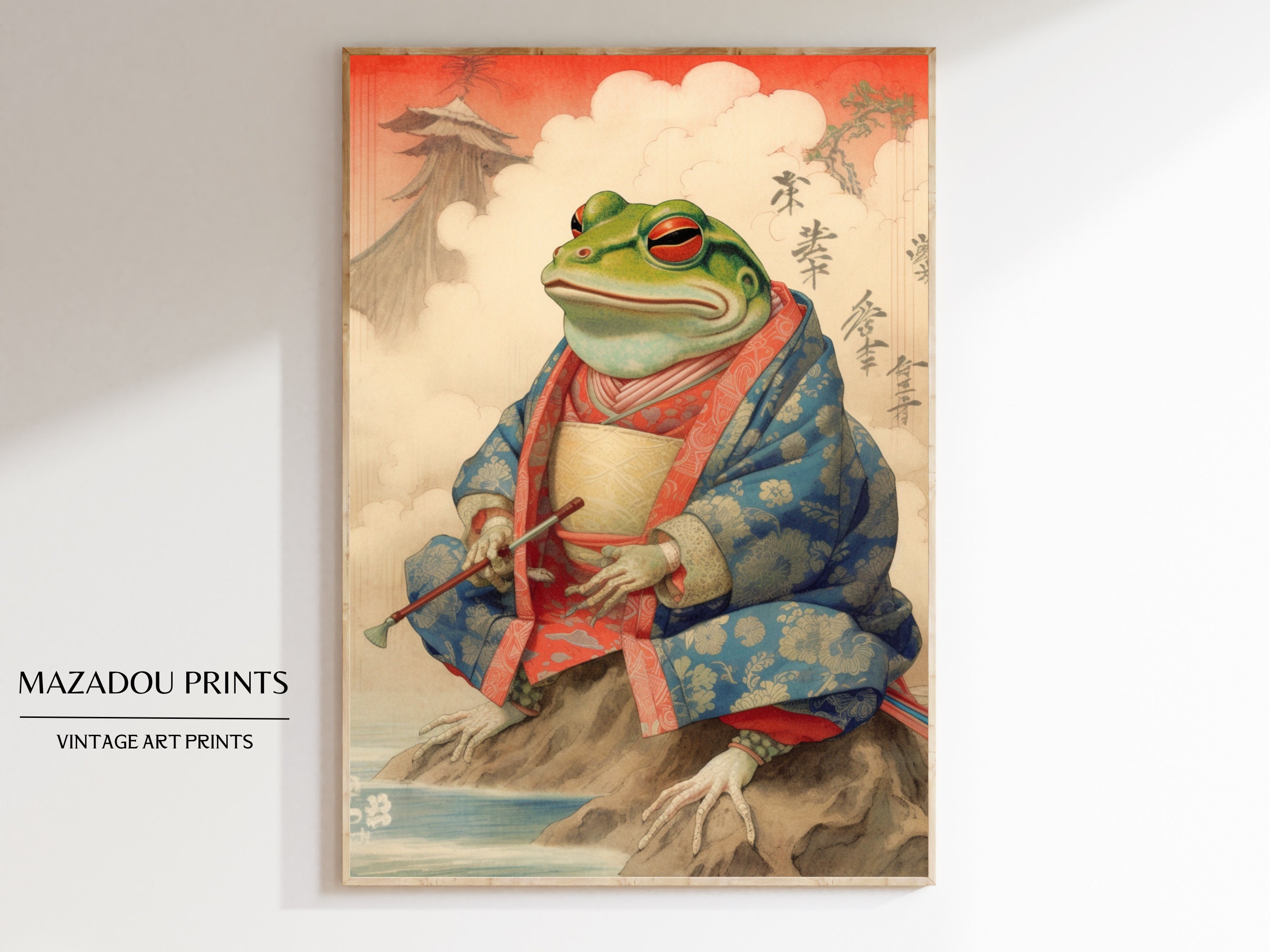 Japan Art Style Frog Art Print Japanese Woodblock Reproduction Ugly ...