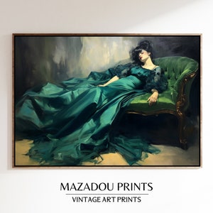 Printable Digital Decadent young woman | Digital Wall Art Painting | 0025