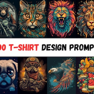 1000 T-shirt Designs Midjourney Prompts, Midjourney AI Prompts Guide, Artful professional Midjourney Prompts, Digital Art, AI Generate