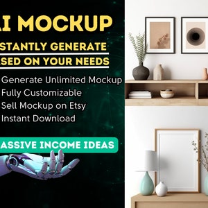 Könnte beinhalten: AI-Mockup: Generieren Sie unbegrenzt viele Mockups sofort, basierend auf Ihren Bedürfnissen. Vollständig anpassbar, verkaufen Sie auf Etsy und laden Sie sofort herunter. Passive Einkommensquellen.