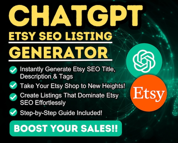 ChatGPT Etsy SEO Listing Prompt, How to Use ChatGPT, Digital Download AI Generator, ChatGPT Prompts for Etsy, Openai ChatGPT Etsy Generator