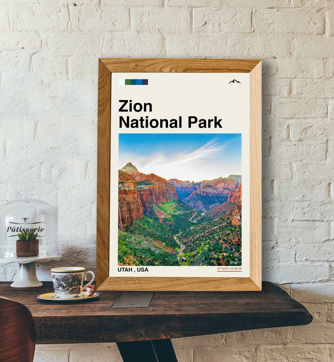 Zion Print Zion Travel Poster Zion Art Zion Painting Etsy
