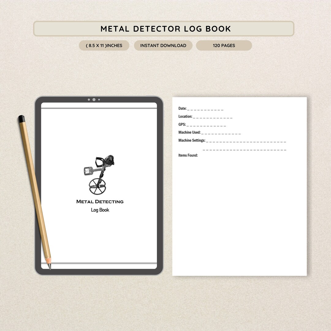 Metal Detecting Log Book Metal Detector Log Book Treasure Etsy UK