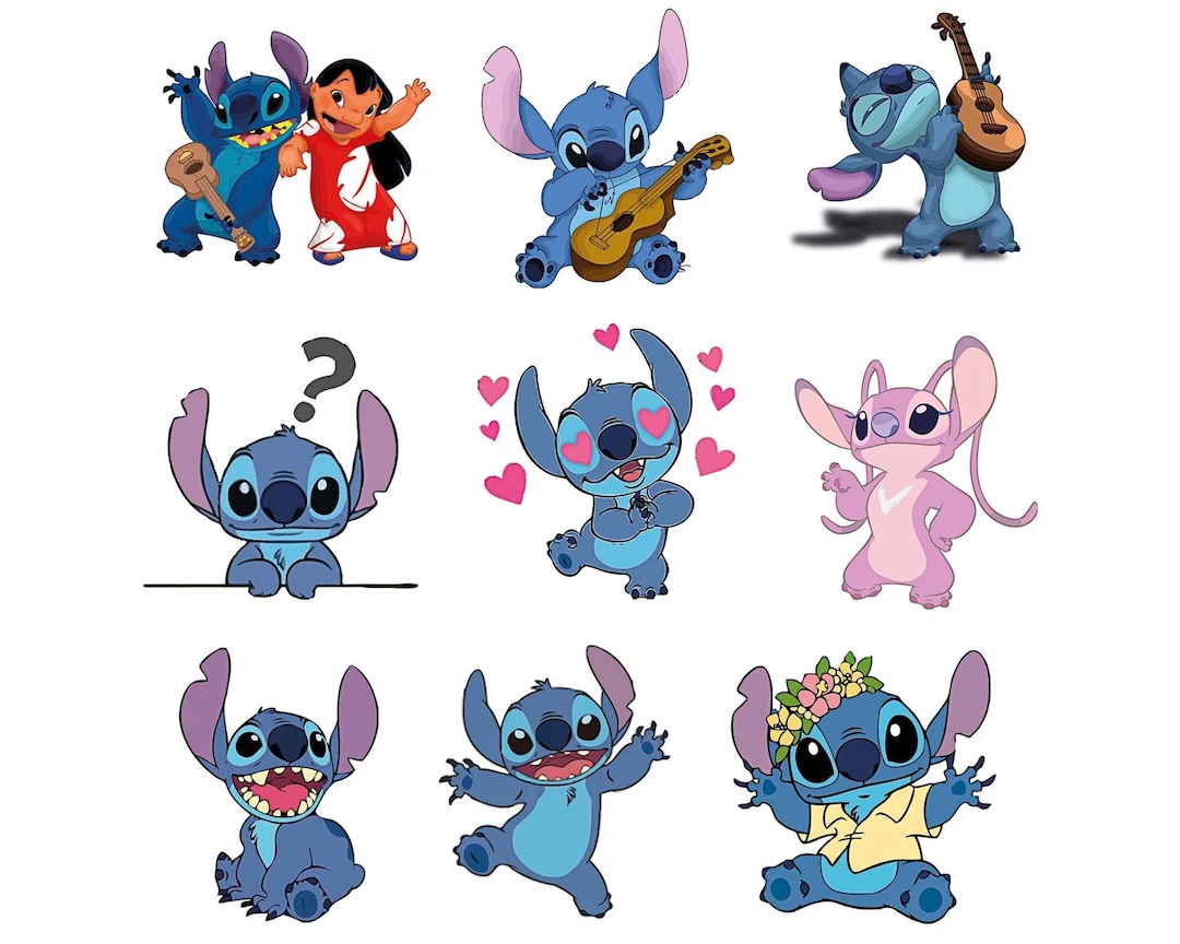 Lilo and Stitch SVG Pack: 9 Digital Printable Designs for Apparel, Home ...