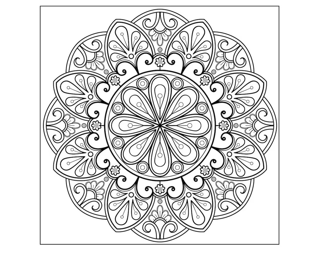 125 Pages Adult Coloring Book PDF Adult Mandala Coloring Book Printable ...