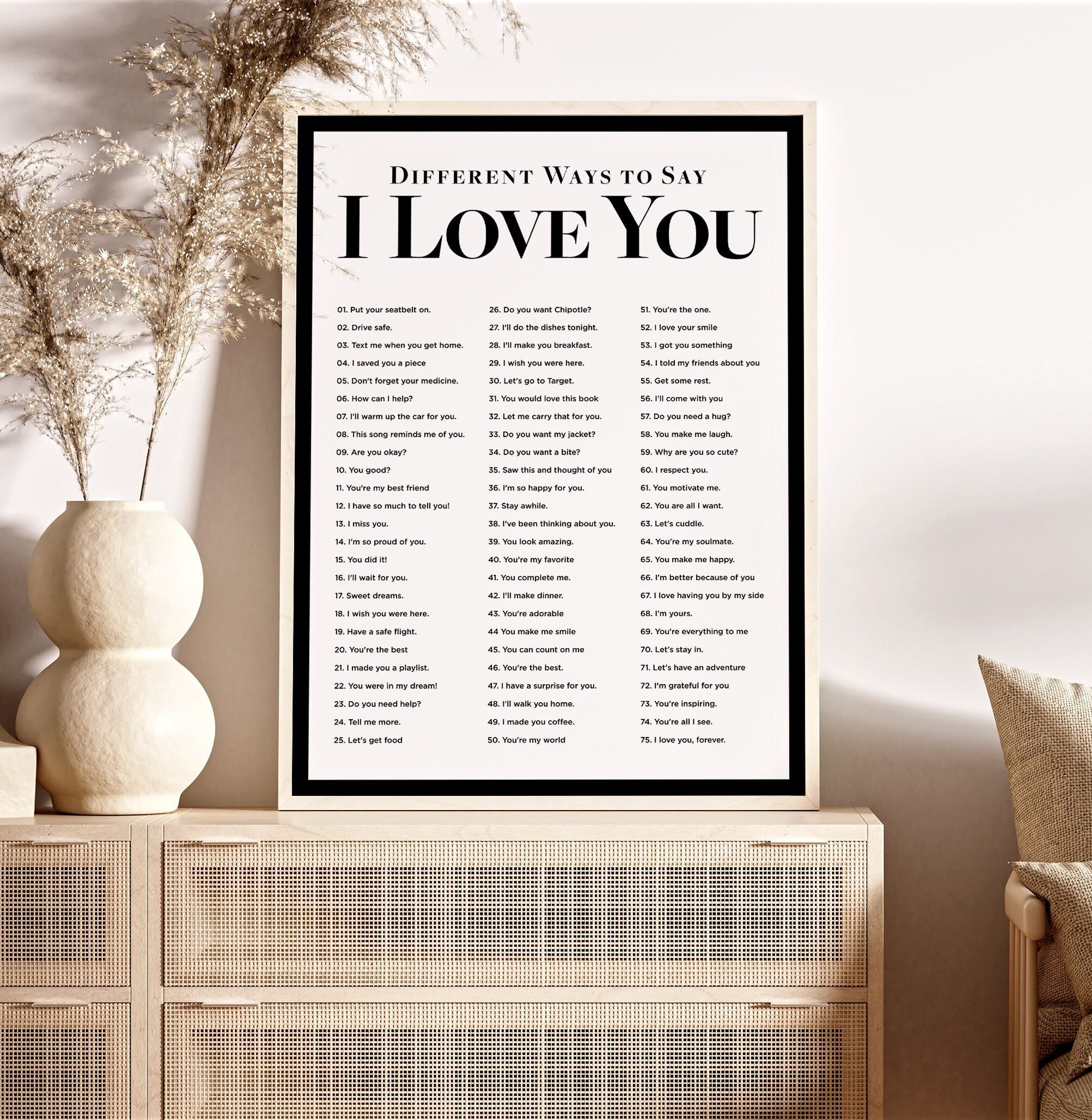 Ways to Say Love You Print,valentines Day Decor,i Love You Wall Art