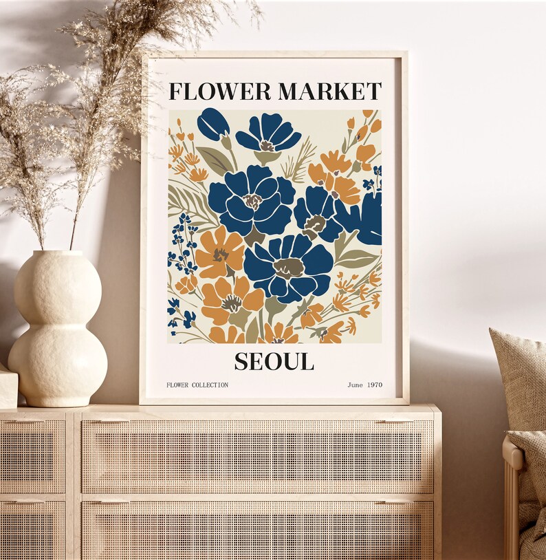 Flower Gallery Wall Art Set of 6, Flower Market Print, Botanical Print
