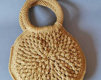 Daisy bag - crocheted in polyester cord