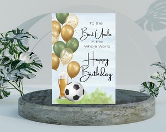 Football Card Personalised Birthday Card For Him, Beer Birthday Card, Birthday Pint For Dad Brother Uncle Son Nephew Friend, Greetings Card