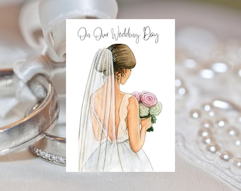 Bride Card Personalised Wedding Day Greetings Card A5, To My Bride Card, Beautiful Bride Card, Custom Bride Card