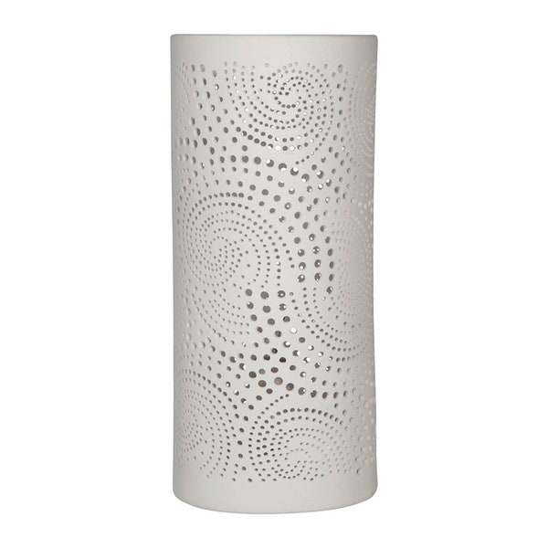 Lampe cylindre en porcelaine blanc - cachemire