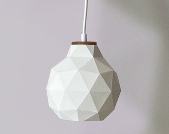 Pendant light made with biosourced and reused materials - Poly