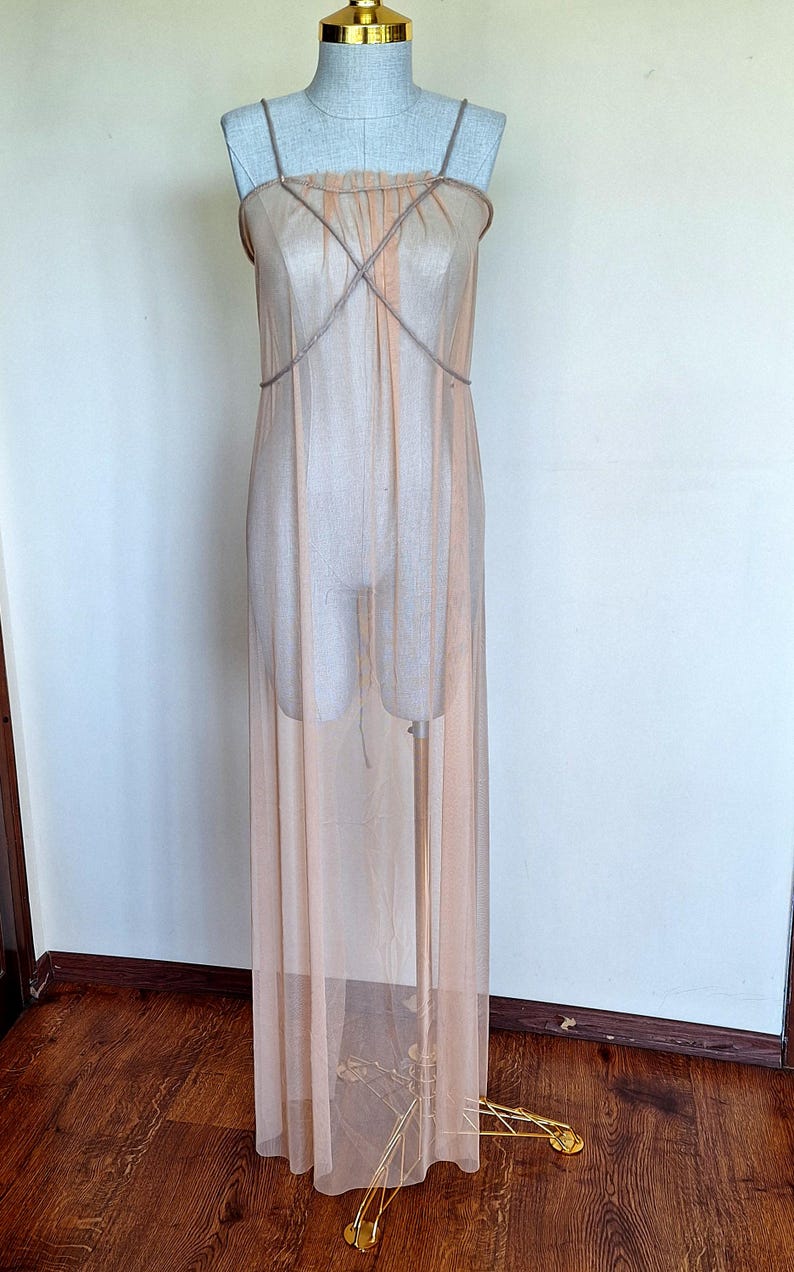Transparency Dress Handmade Sheer Mesh Maxi Dress – Transparent Sexy Lingerie Dress, See ...