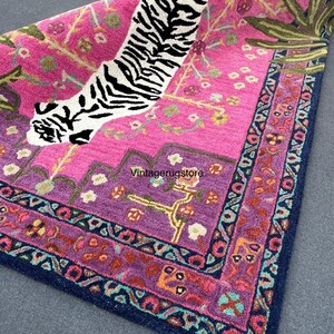Leopard Hand-Tufted Wool Rug: Modern Animal Print Carpet (9x12 Feet)