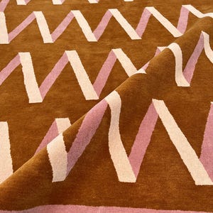 Hand-Tufted Wool Area Rug: Modern Maroon Geometric Design