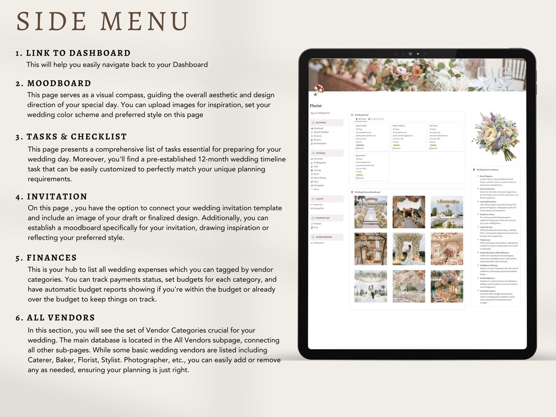 PLR Wedding Planner Notion Template Wedding Planning Wedding Organizer ...
