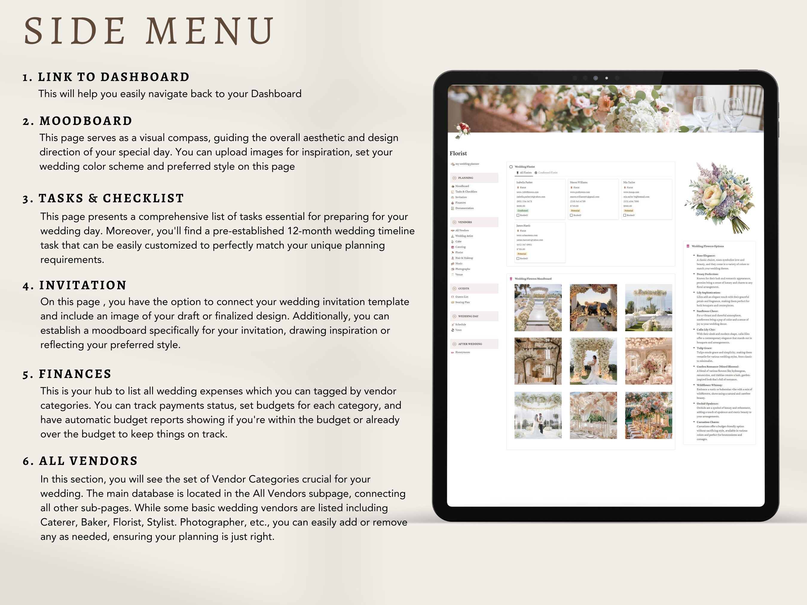 PLR Wedding Planner Notion Template Wedding Planning Wedding Organizer