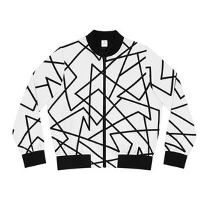 Abstract Print Bomber Jacket Women | Bomber Jacket | Abstract Art | Art Lover | Streetwear Jacket | Pattern print bomber jacket