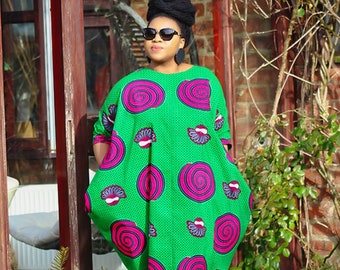 Robe caftan à imprimé africain