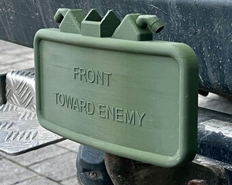 Tow hook cap inspired by Military Claymore mine M18A1. fits four different hook sizes! four different hook sizes! Choose your size!