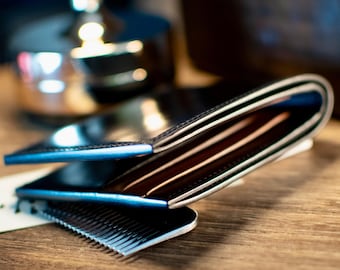 Handmade Shell Cordovan Bifold Wallet, Italian Minerva Leather
