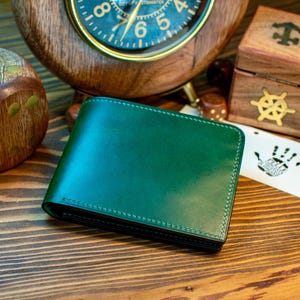 Portafoglio classico a due ante in pelle italiana, portafoglio Buttero, pelle conciata al vegetale, portafoglio fatto a mano, regalo per lui, portafoglio di lusso,