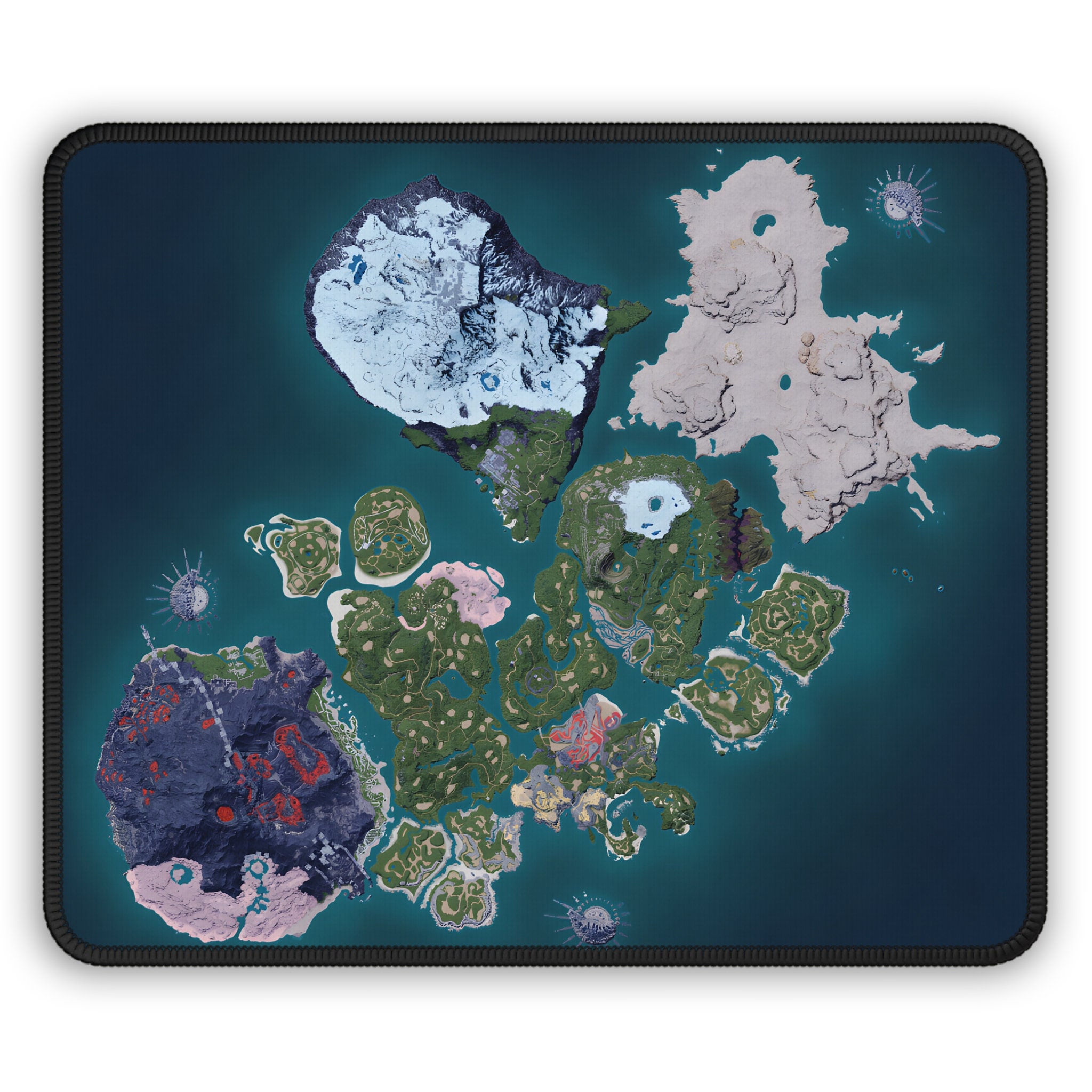 Palworld Map Gaming Mouse Pad, 9 7, Stitched Edges, 3mm Thick Neoprene ...